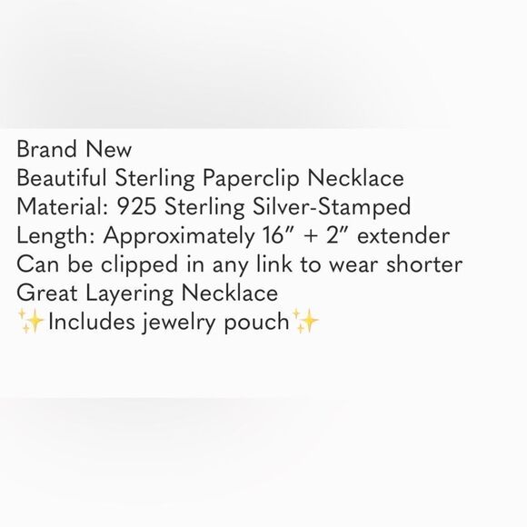 New Sterling Silver Paperclip Chain Necklace - Picture 8 of 8